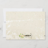 ヴィンテージプルメリア&アイビーゲ結婚のブライダルシャワー 招待状 (裏面)