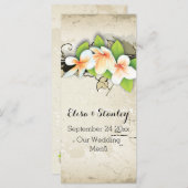 ヴィンテージプルメリア&アイビーゲ結婚のメニューカード メニュー (正面/裏面)