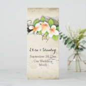 ヴィンテージプルメリア&アイビーゲ結婚のメニューカード メニュー (スタンド正面)