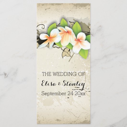 ヴィンテージプルメリア&アイビーージウェディングプログラム プログラム (正面)