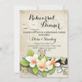 ヴィンテージプルメリア&アイビー結婚のリハーサルディナー 招待状 (正面)
