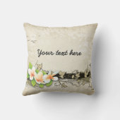 ヴィンテージプルメリア/フランジパニとアイビーゲ クッション (裏面)