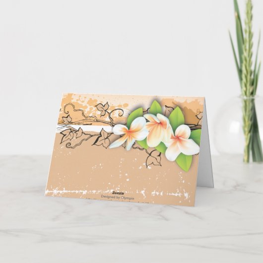 ヴィンテージプルメリア/frangipati & ivy orangeありがとう サンキューカード (裏面)