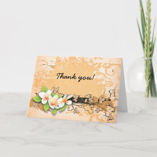 ヴィンテージプルメリア/frangipati & ivy orangeありがとう サンキューカード (正面)