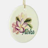 ヴィンテージプルメリアAlohaカスタマイズ可能 セラミックオーナメント (右)
