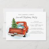 ヴィンテージプレイドレッドトラックキャンベルクリスマスタータンチェック 招待状 (正面)