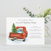 ヴィンテージプレイドレッドトラックキャンベルクリスマスタータンチェック 招待状 (スタンド正面)