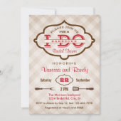 ヴィンテージプレイド私はBBQブライダルシャワー招待状を行う 招待状 (正面)