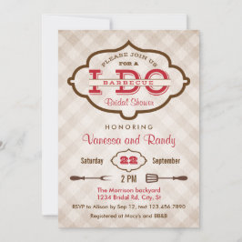 ヴィンテージプレイド私はBBQブライダルシャワー招待状を行う 招待状