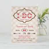 ヴィンテージプレイド私はBBQブライダルシャワー招待状を行う 招待状 (スタンド正面)