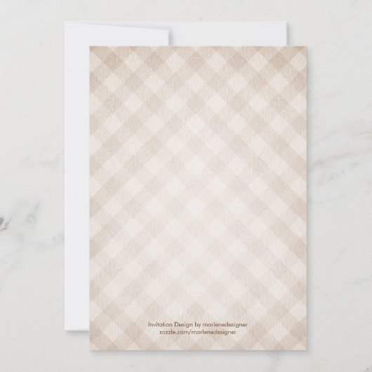 ヴィンテージプレイド私はBBQブライダルシャワー招待状を行う 招待状 (裏面)