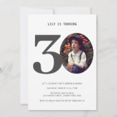 ヴィンテージプレイド30th誕生日フォト招待状 招待状 (正面)