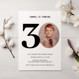 ヴィンテージプレイド30th誕生日フォト招待状 招待状