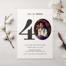 ヴィンテージプレイド40歳の誕生日フォト招待状