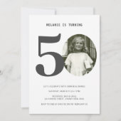 ヴィンテージプレイド50誕生日写真招待状 招待状 (正面)