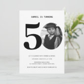 ヴィンテージプレイド50誕生日写真招待状 招待状 (スタンド正面)