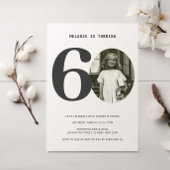 ヴィンテージプレイド60誕生日フォト招待状 招待状