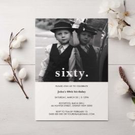 ヴィンテージプレイド60誕生日フォト招待状 招待状