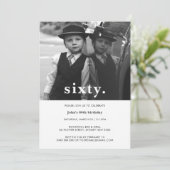 ヴィンテージプレイド60誕生日フォト招待状 招待状 (スタンド正面)