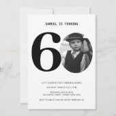 ヴィンテージプレイド60誕生日フォト招待状 招待状 (正面)