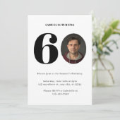 ヴィンテージプレイド60誕生日フォト招待状 招待状 (スタンド正面)