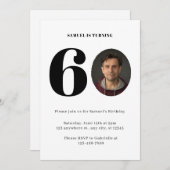 ヴィンテージプレイド60誕生日フォト招待状 招待状 (正面/裏面)