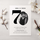 ヴィンテージプレイド70誕生日フォト招待状 招待状