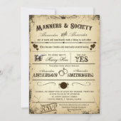 ヴィンテージプレイビルストーリフォーマルーライン結婚式2 招待状 (正面)