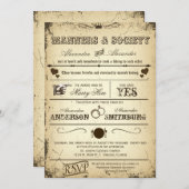 ヴィンテージプレイビルストーリーフォーマルライン結婚式3 招待状 (正面/裏面)