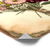 ヴィンテージプレスフラワーブーケウォールアートプリント ポスター (角)