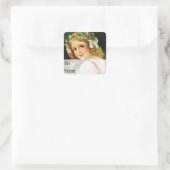 ヴィンテージプレゼント用の服を着たラベル スクエアシール (バッグ)