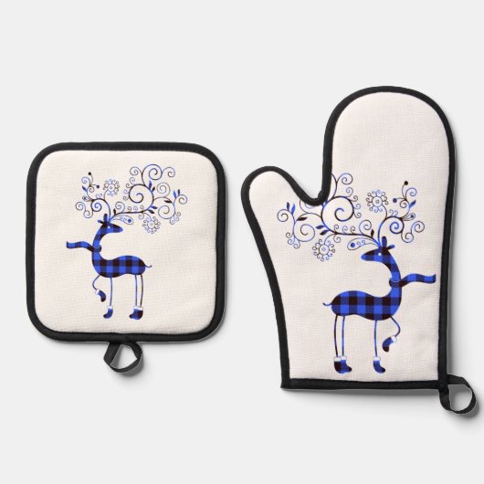 ヴィンテージプレドトナカイ 鍋つかみ&鍋敷きセット (正面)