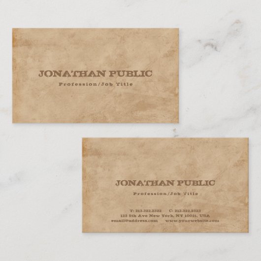 ヴィンテージプレミアムシックラグジュアリークリエイティブ スタイリッシュ 名刺 (正面/裏面)