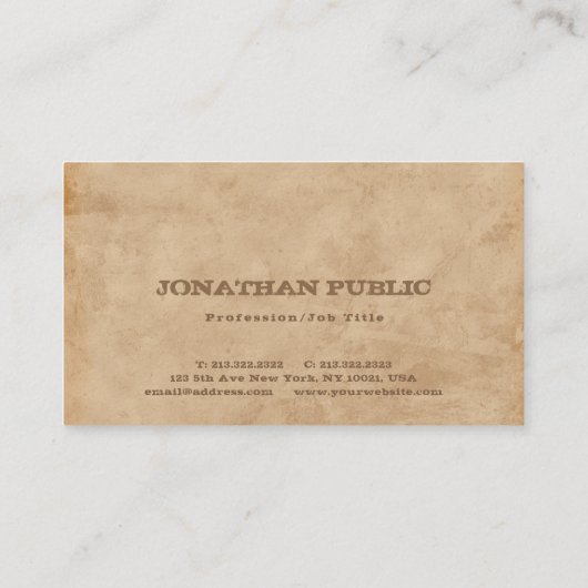 ヴィンテージプレミアムシックラグジュアリークリエイティブ スタイリッシュ 名刺 (裏面)