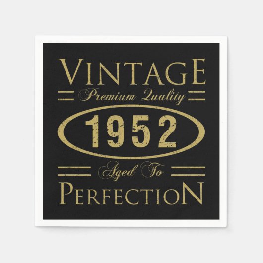 ヴィンテージプレミアム1952 70誕生日 スタンダードカクテルナプキン (正面)