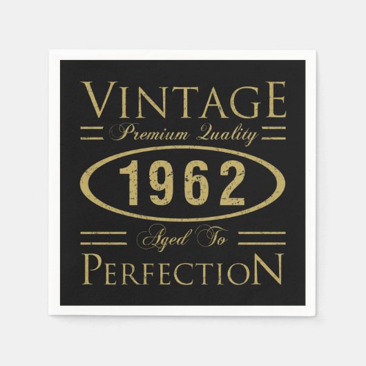 ヴィンテージプレミアム1962 60誕生日 スタンダードカクテルナプキン (正面)