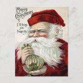 ヴィンテージプロスペリティサンタクリスマスはがき  ポストカード (正面)