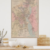 ヴィンテージプロビデンスロードアイランドの地図(1901年) ポスター (キッチン)