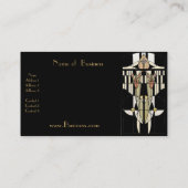 ヴィンテージプロファイルカードのステンドグラスのパネルブラック 名刺 (裏面)