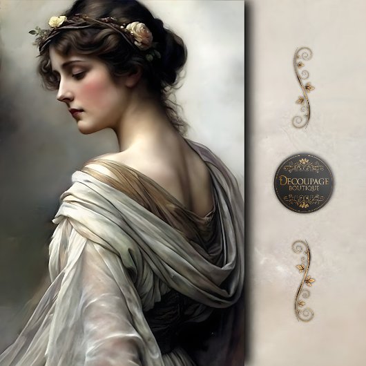 ヴィンテージプロファイル女の子のアイボリー切り離し 薄葉紙