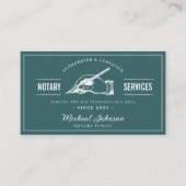 ヴィンテージプロフェッショナルティール（緑がかった色）カスタム公証人サービス 名刺 (正面)