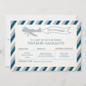 ヴィンテージプロペラ機ベビーシャワー招待状 招待状 (正面)