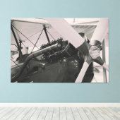 ヴィンテージプロペラ飛行機撮影プリント。 キャンバスプリント (インサイチュ (ウッドフロア))