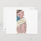 ヴィンテージプードルハッピーバースデー ポストカード (正面/裏面)