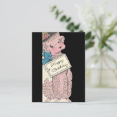 ヴィンテージプードルハッピーバースデー ポストカード (スタンド正面)