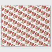 ヴィンテージプードルバレンタインデーラッピング紙 ラッピングペーパー (フラット)