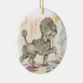 ヴィンテージプードルパピー鏡 セラミックオーナメント (右)