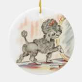 ヴィンテージプードルパピー鏡 セラミックオーナメント (裏面)