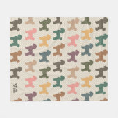 ヴィンテージプードルブランケットレトロギフト愛犬家 フリースブランケット (正面(横))