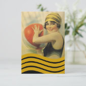 ヴィンテージプールパーティービーチ招待状フラッパクロッシュ 招待状 (スタンド正面)